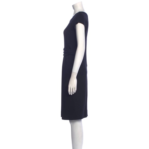 Armani Collezioni | Black Scoop Neck Knee-Length Dress - Size 10 - Picture 2 of 11